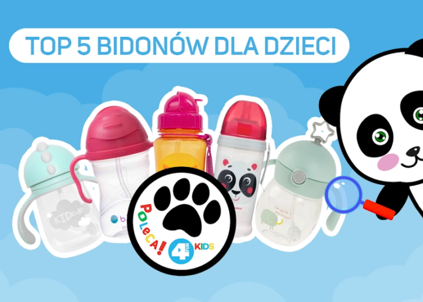 TOP 5 bidonów dla dzieci. Który otrzymał znak jakości Pandy 4FUN KIDS?