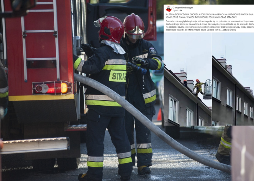 4-letnie dziecko samo na dachu budynku w Warszawie. Jego matka była nietrzeźwa
